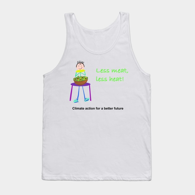 Less Meat Less Heat Tank Top by Climate Action T